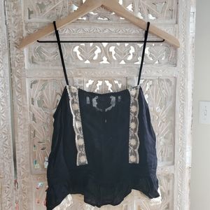 Zara Victorian style satin crop top